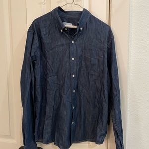 Gap Untucked Fit Denim Button Down, Size L